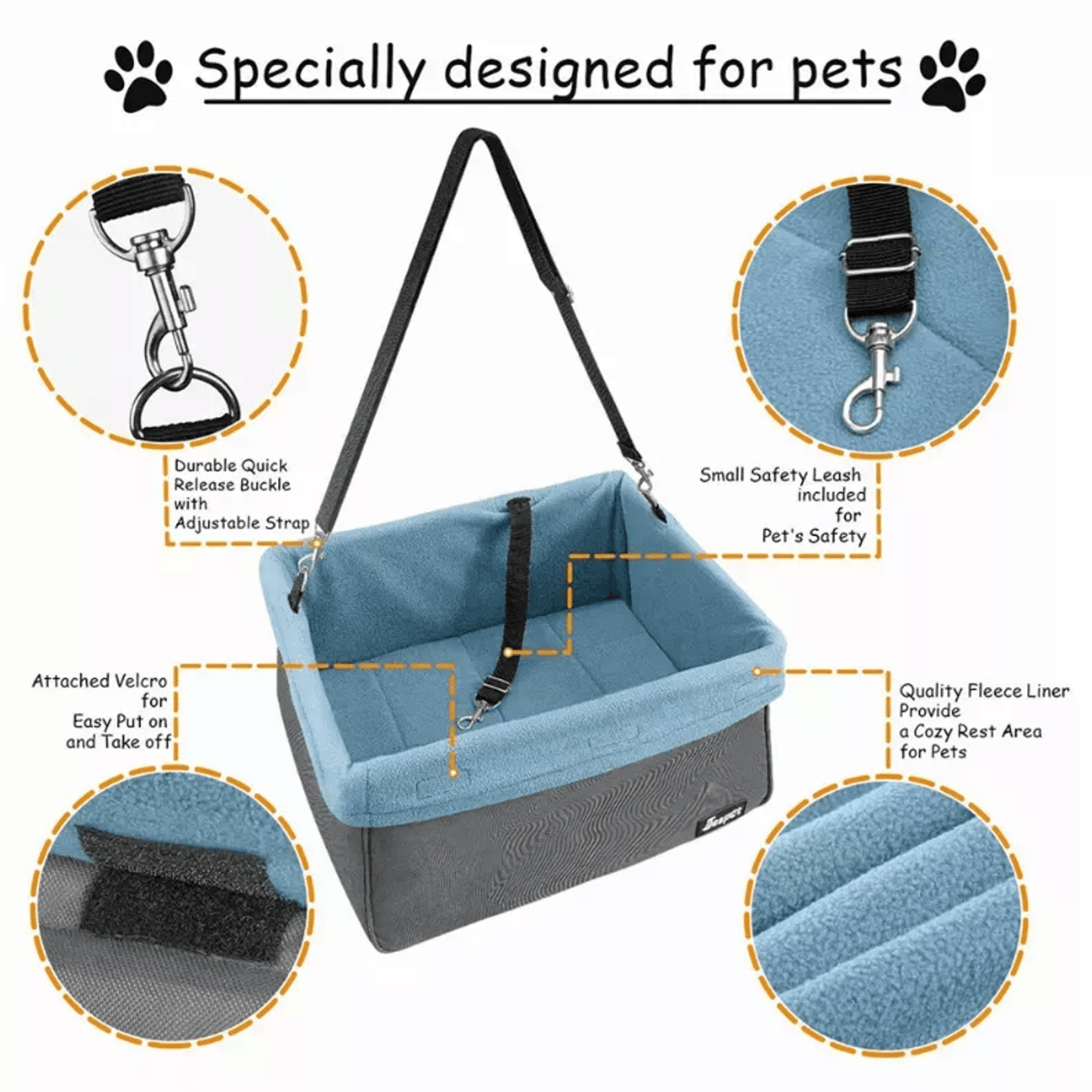 Pawsenger™ Booster Seat – Comfort & Safety for Small Dogs